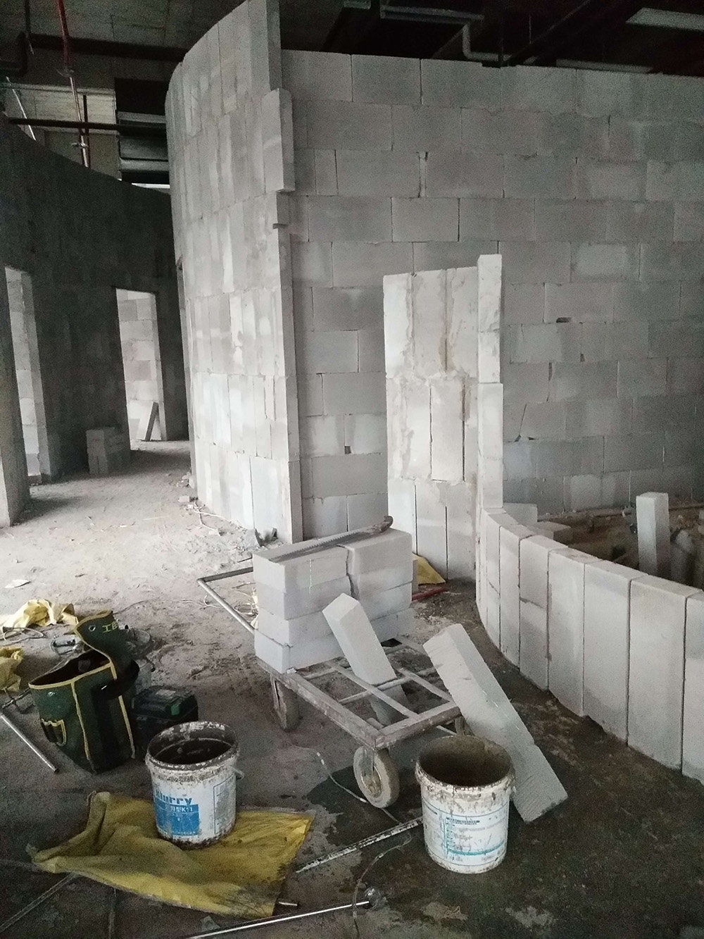 加气块砖隔墙施工